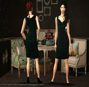 [TXPS]Lady Love Song Dress in Emerald Velvet_AF